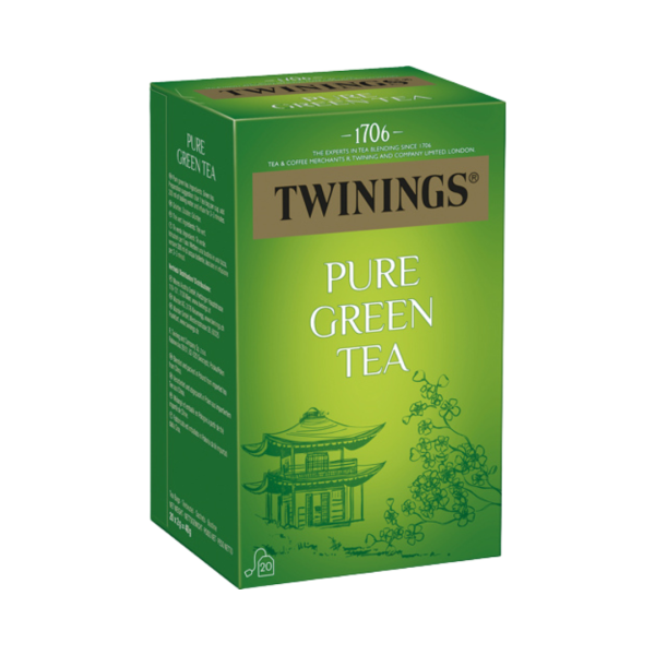 Twinings Pure Green Tea, Grüntee, 20 Teebeutel im Kuvert, 40g